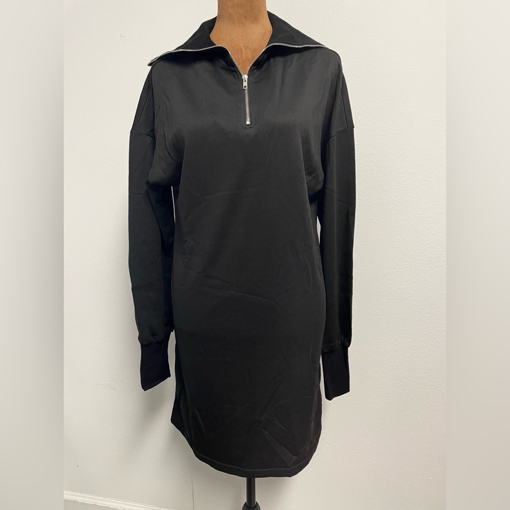 Cupshe Black Long Sleeve High-Neck Dress